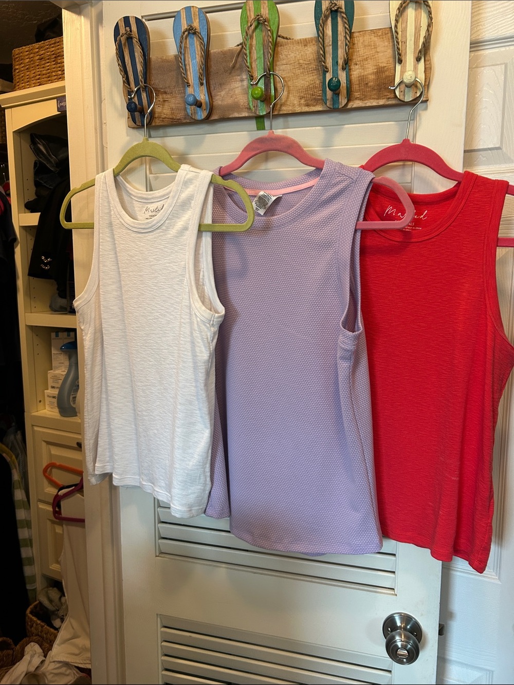 Essentials Women’s Tank Top Trio — White, Lavender, Burnt Orange